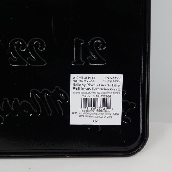 Ashland Merry Christmas Countdown Black Holiday Pines Metal Wall Decor Wreath - Picture 6 of 6